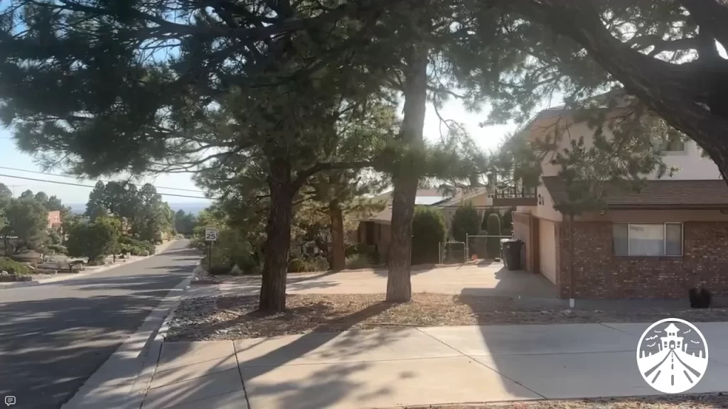 Side yard of the Byers house filming location in Albuquerque, New Mexico.