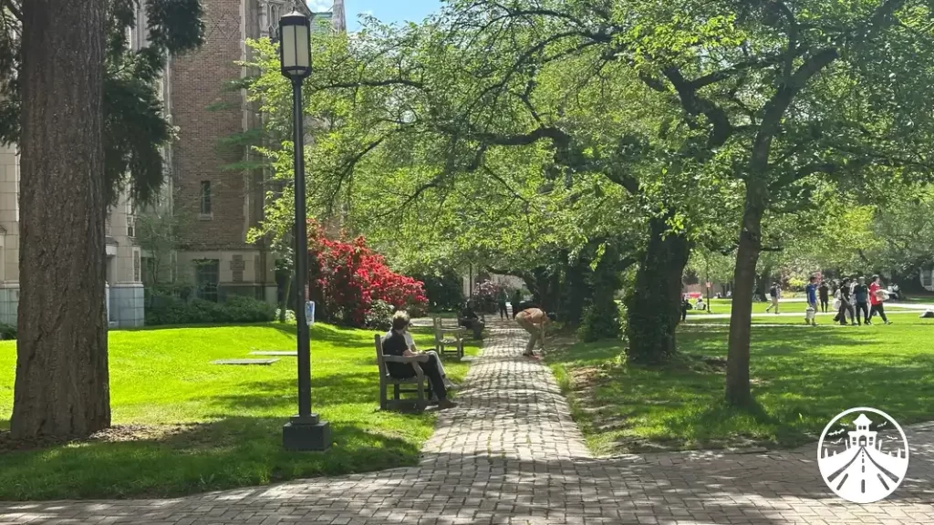 Outside Miller Hall (“Wimser Psychology Building”) – UW Quad, Present Day